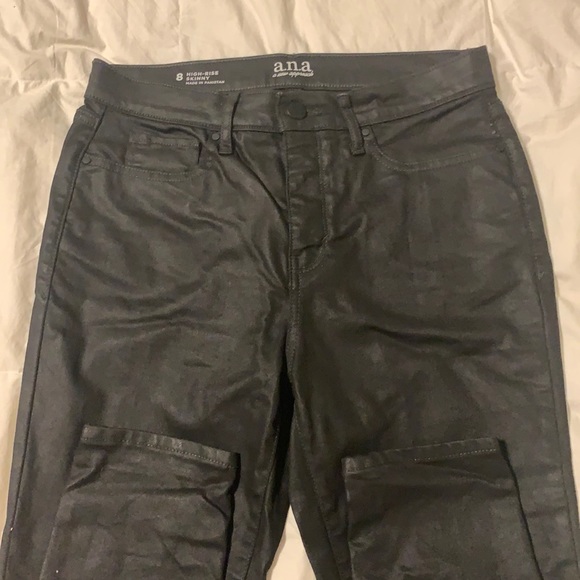 a.n.a Denim - NWOT BLACK metallic look jeans
